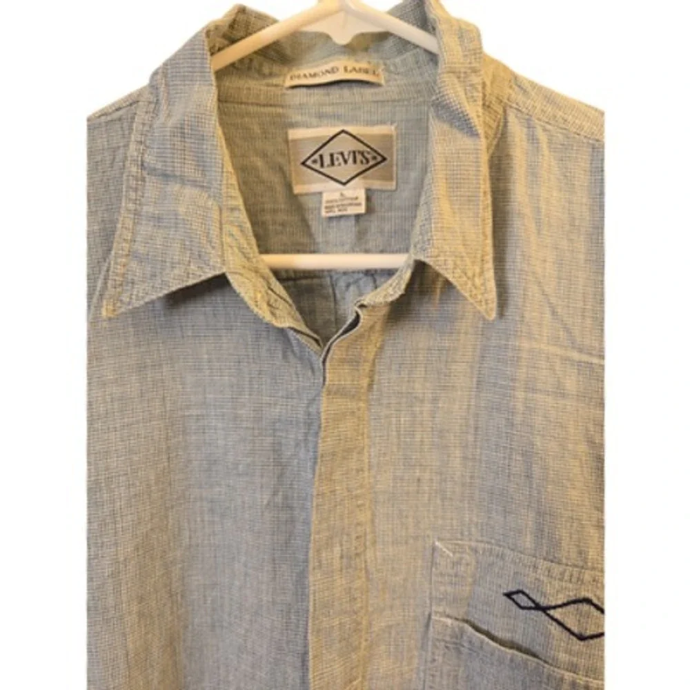 Vintage Levi's Diamond‎ Label Large Plaid Blue Button Down Long Sleeve
